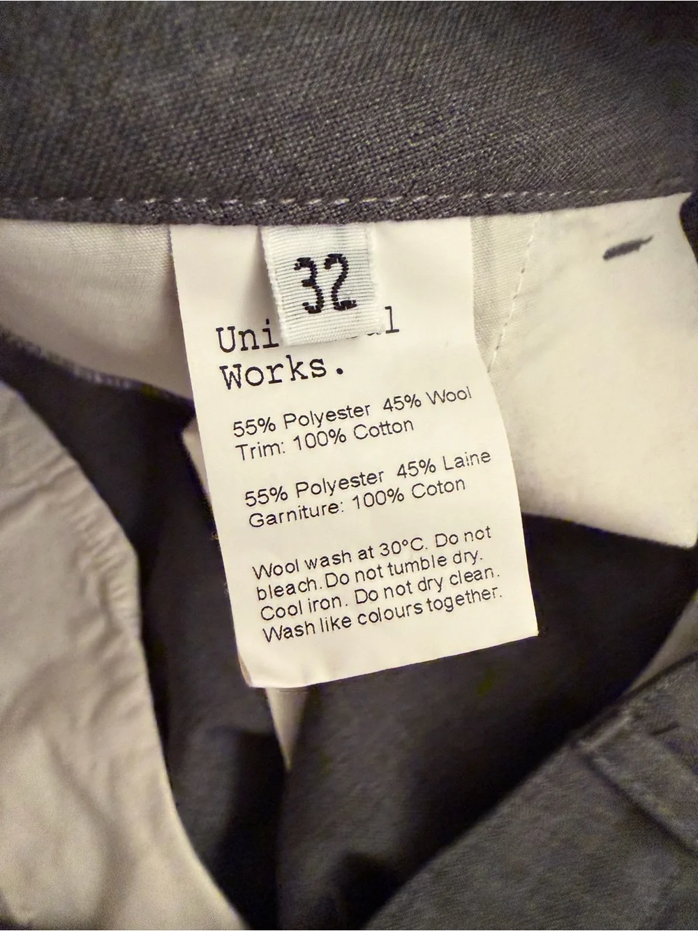 Universal Men's Gray Tropical Suiting Pants
